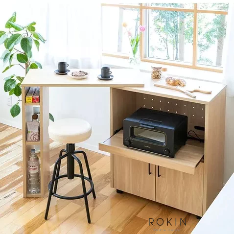 Bàn Ăn Gỗ Phong cách Nhật Đa Năng Rokin Tiện Dụng - NBA-01